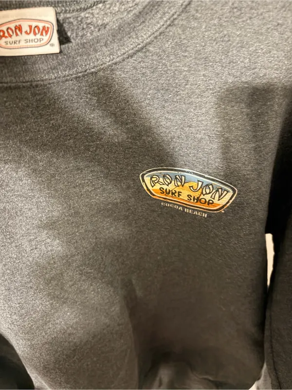 Ron Jon Dark Charcoal Crewneck Sweatshirt with Small Logo - Image 3