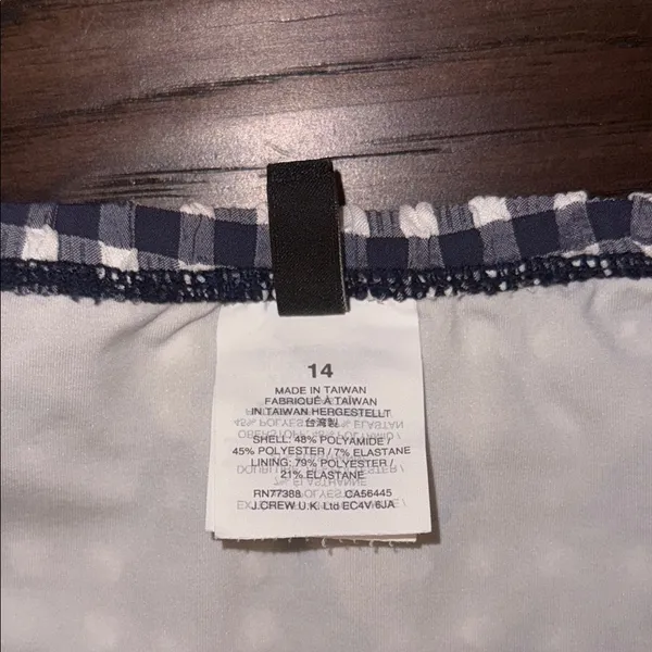 J Crew Blue and White Gingham Swimsuit - Image 3
