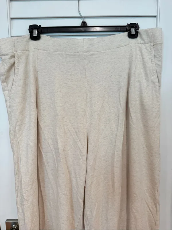 Aerie Wide Leg Lounge Pants Sz XXL Pull On Straight Cream Relaxed - Image 2