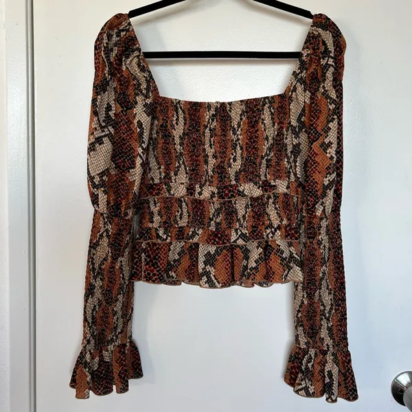 Snake print long sleeve top #snakeprint Size XS - Image 5
