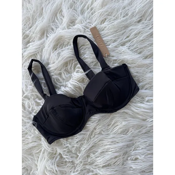 Skims Strapless Underwire Bikini Top Onyx Size XS - Image 5