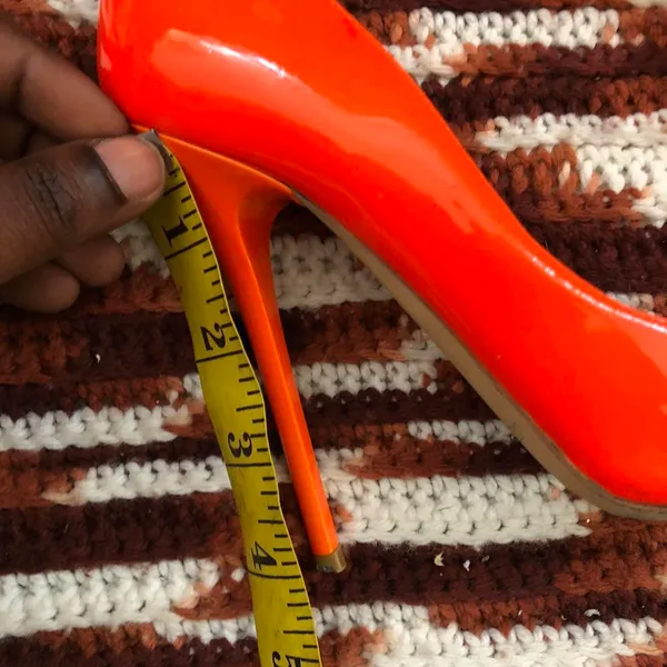 Jimmy Choo Abel Neon Orange Patent Leather Stiletto Heels Pumps Pointed Toe #office siren #corporate EUR 37 / US 7 - Image 5