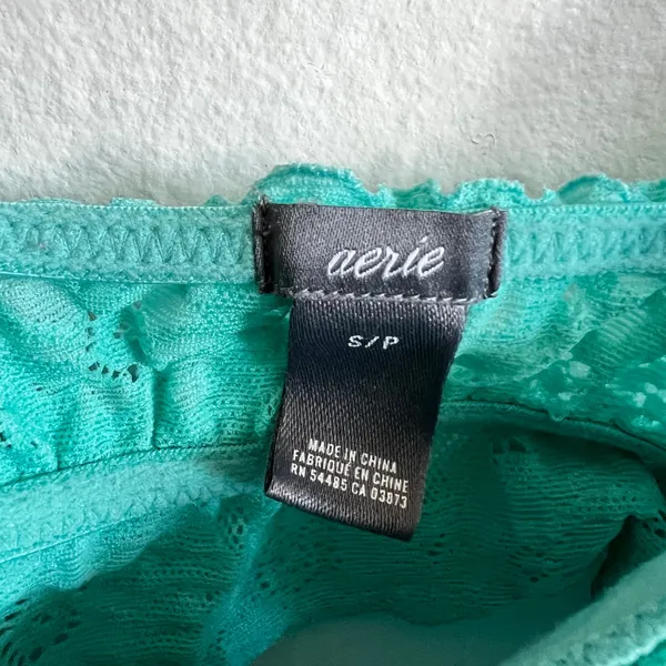 Aerie Lace Floral Bralette Y2K Coquette Cottagecore Fairy Turquoise‎ Medium - Image 3
