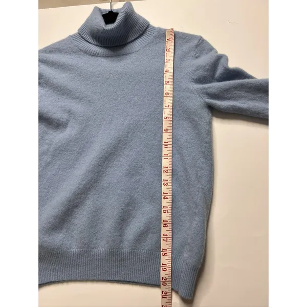 United Colors of Benetton Turtleneck Sweater Size Large Light Blue Wool Blend - Image 7