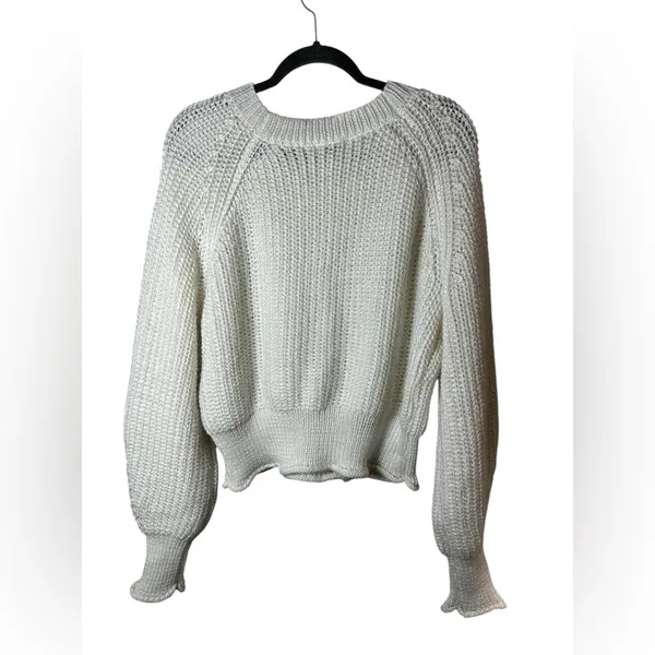 Free Assembly Chunky Knit Crewneck Sweater Women XL‎ Ivory Cream NWT - Image 3