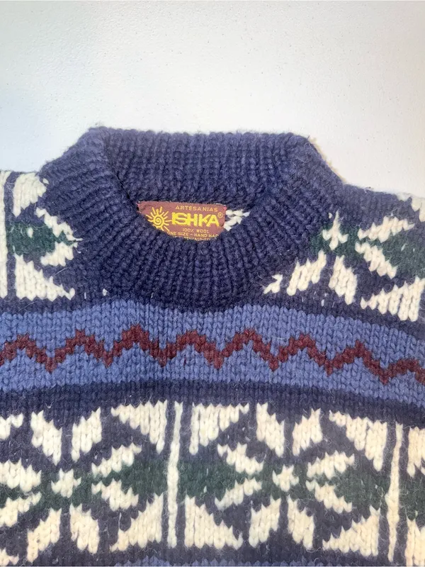 Super Nice Vintage 1980s Ischka Ecuadorian Wool Sweater - Image 4