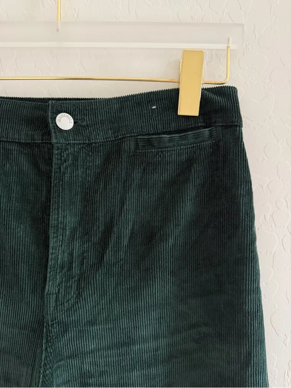 Madewell Emmett Wide Leg Corduroy Pants in Luxury Forest Green Size 26 - Image 6