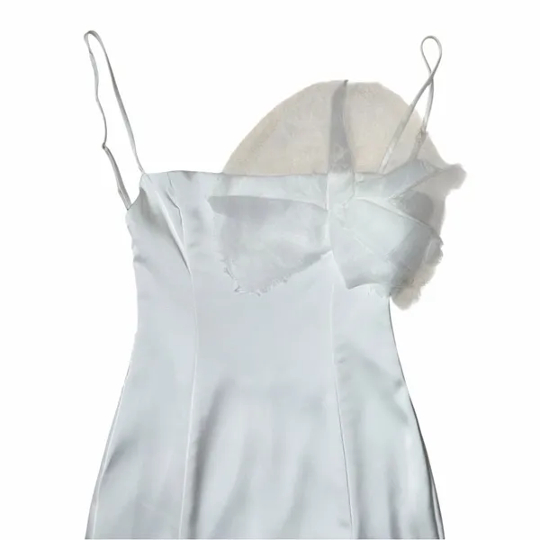 Katie May Ivory White Satin Blossom Maxi Gown Womans S - Image 3