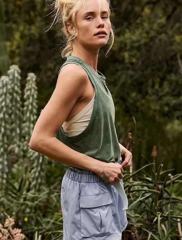Free People Movement Too Good Tank Racer Back Washed Green - Image 2