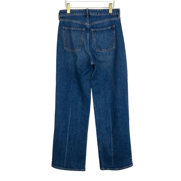Old Navy Extra High Rise Sky-Hi Wide Leg Dark Wash Jeans Size 6 High Rise - Image 3