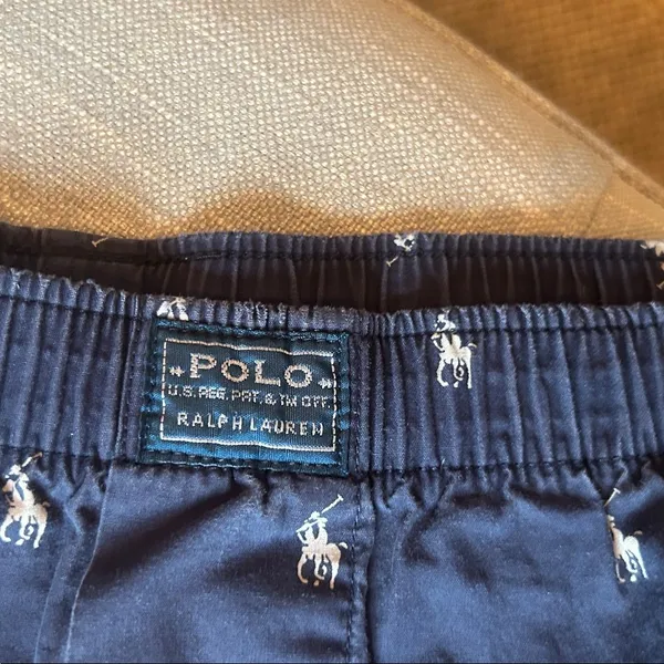 POLO by Ralph Lauren Underwear Navy Cotton Logo Sleep Pants PJs Size Medium - Image 5