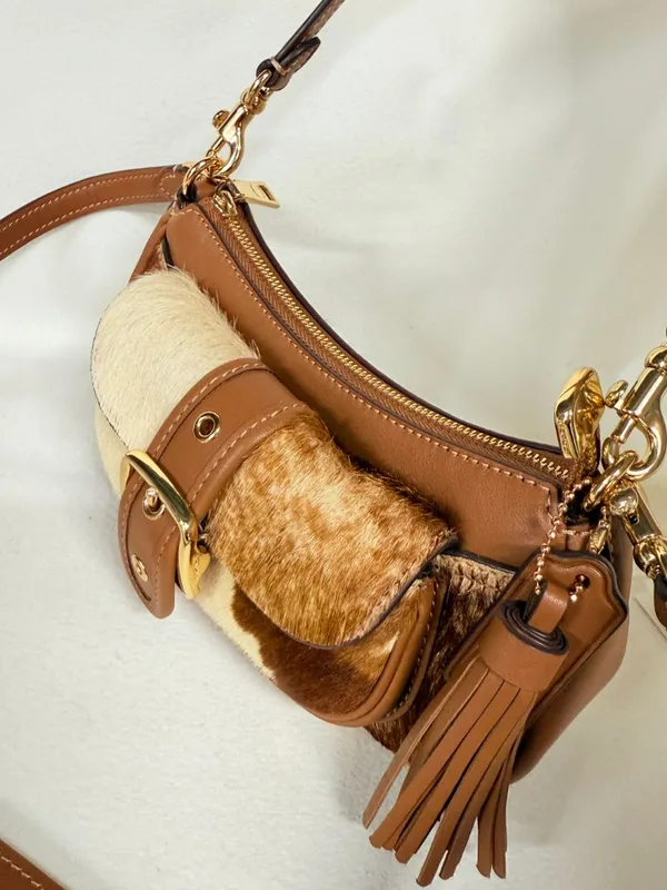 coach Ashton Mini Shoulder Bag In Haircalf With Cow Print cdx79 - Image 6