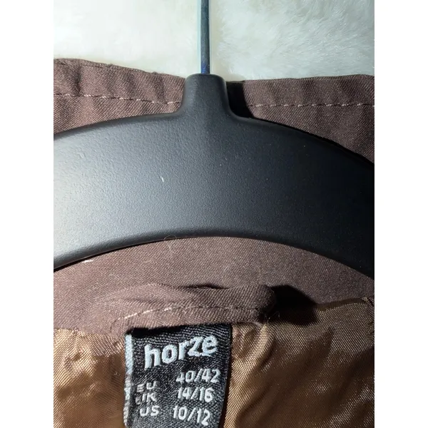 Horze Equestrian Quilted Vest Womens 10/12 Brown Diamond Padded Horse Riding Zip - Image 2