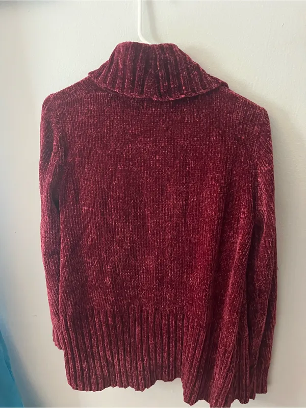 a new day Chenille Open-Front Cardigan - Burgundy - Image 5