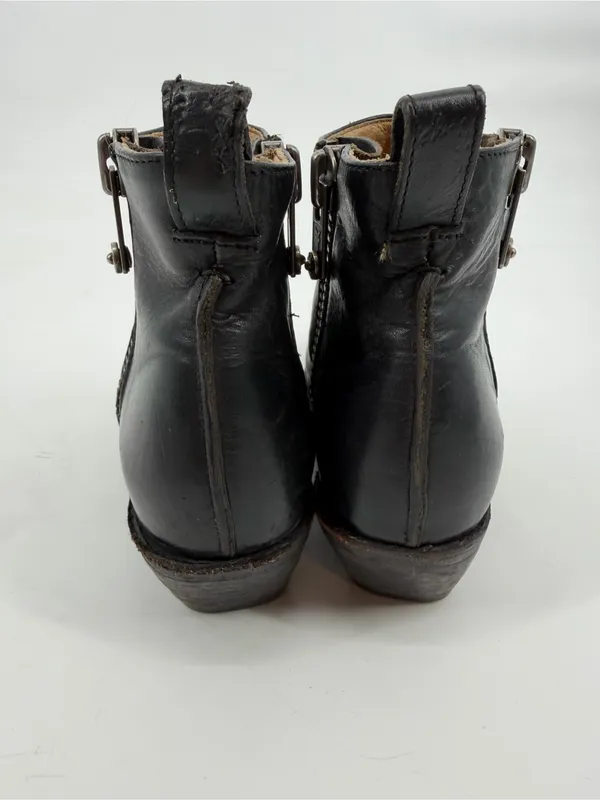 FRYE Sacha Moto Short Bootie Double Zip Black Size 6 - Image 4