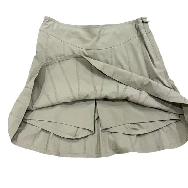 Athleta Womens Khaki Tan Pleated Athletic Skort Size 4 Side Zip Active Skirt - Image 4