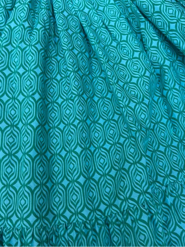 Zara Teal Geometric Smocked Maxi Skirt - Image 2