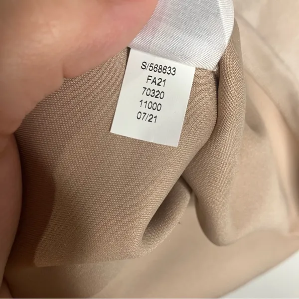 Ann Taylor faux suede top tan‎ women’s size medium business professional neutral - Image 4