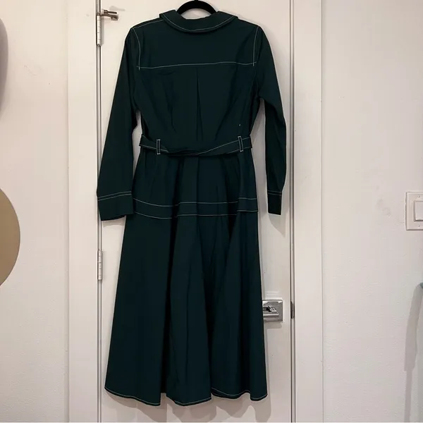 Anthropologie Long Sleeve Belted Front Midi Dress with Zipper - Image 4