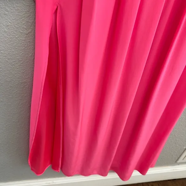 Amanda Uprichard Silk Strapless Maxi Dress Size Medium Hot Pink EUC‎ - Image 3