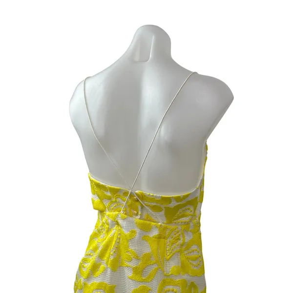 Anthropologie Maeve Yellow Paisley Lace Embroidered Cami Mini Sheath Dress Sz 0 - Image 6