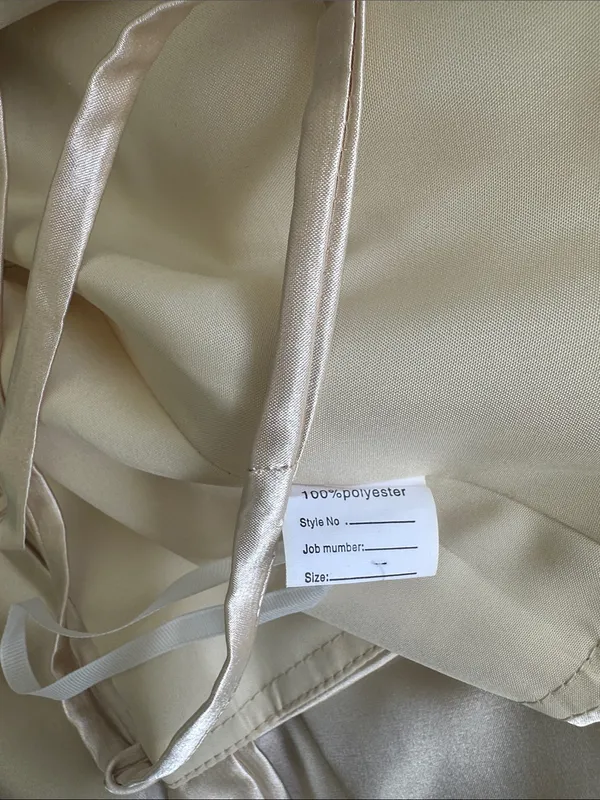 Satin Formal Mermaid Evening Gown Champagne Size 2 (See Measurements) NWOT - Image 6