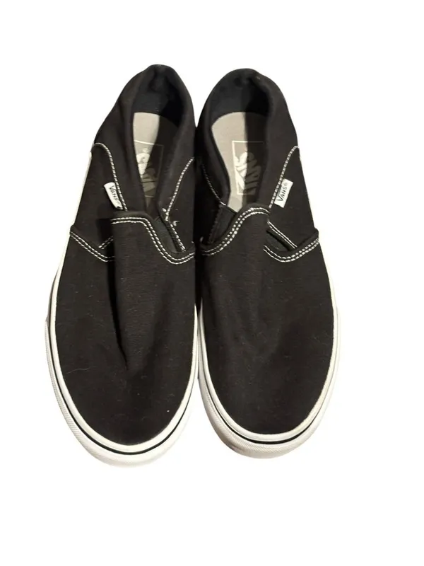 Vans Asher Women's Black & White Slip-on Shoes - Image 9