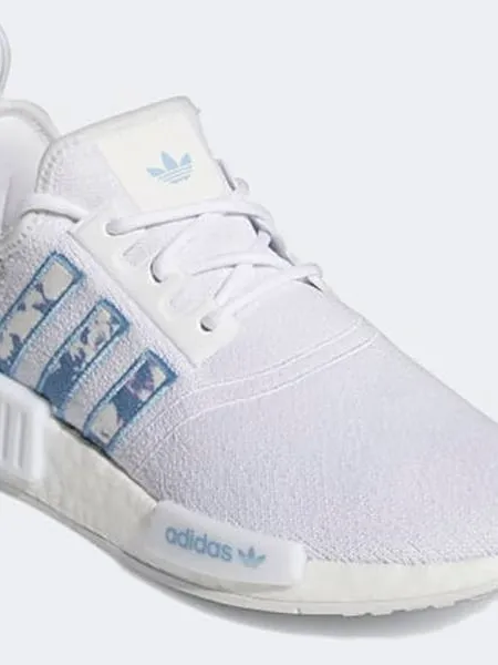 Adidas NMD_R1 W White Blue Floral Print Sneakers Women’s Size 6 - Image 2
