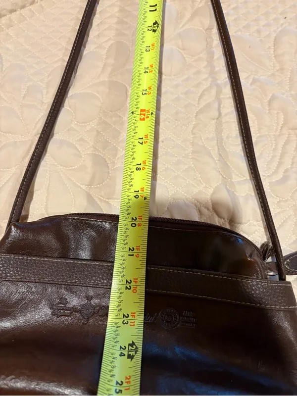 Weather Point the American Original Vntg dark brown leather shoulder/crossbody - Image 16