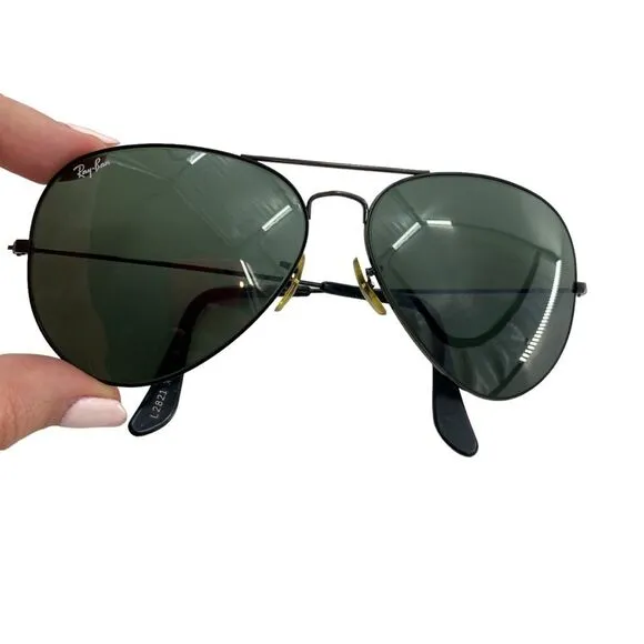 Vintage Ray Bans Classic Aviator‎ Sunglasses L2821 Black - Image 2