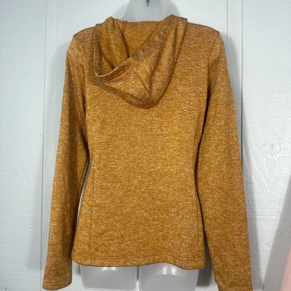 Columbia Darling Days Womens Pullover Light Orange 1/4 Button Size Small EUC Brown - Image 5