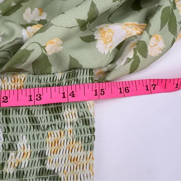 OPT O.P.T. Classic‎ Smocked Maxi Dress floral slit sz XL - Image 3