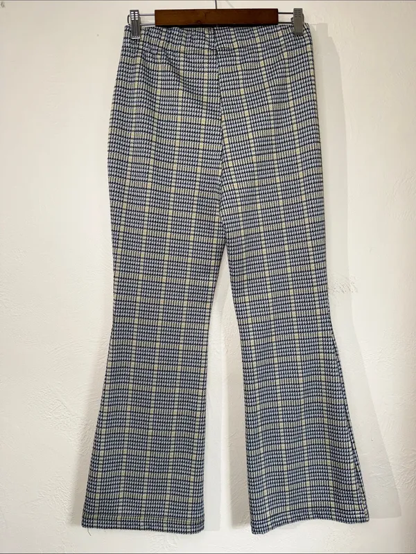 Abercrombie & Fitch Plaid Houndstooth Flare Pants S - Image 3