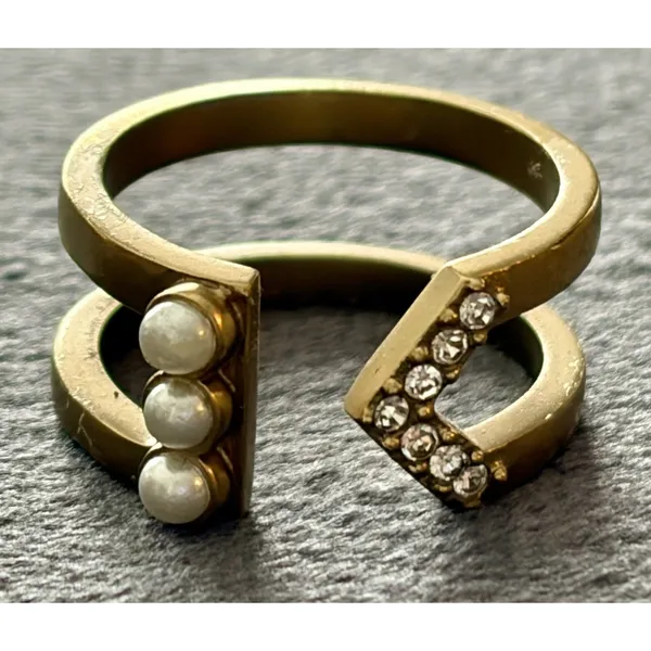 SILPADA “Dotted Pearl” Open Cuff Ring - KRR0124 - Crystal/Brass/Pearl - NWT - Image 8
