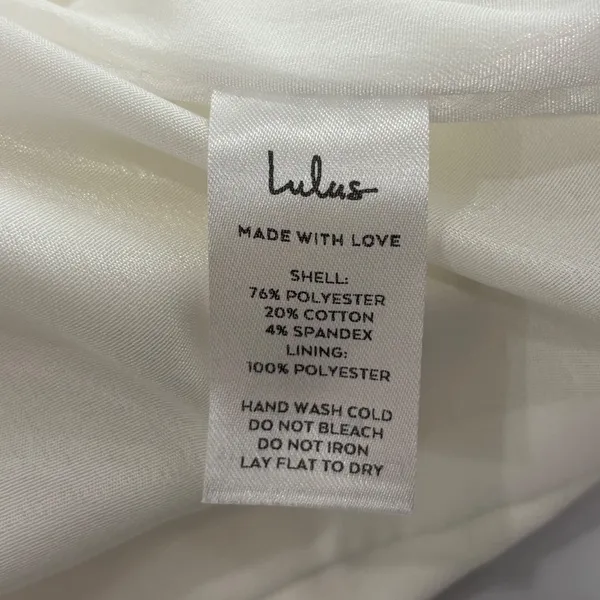 Lulus White Asymmetrical Ruffle Sleeve Shift Mini Dress XL Bridal Graduation - Image 11