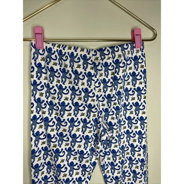 Roller Rabbit Pajama Pants Womens XS Blue Monkey Print Pima Cotton Lounge Sleep - Image 6