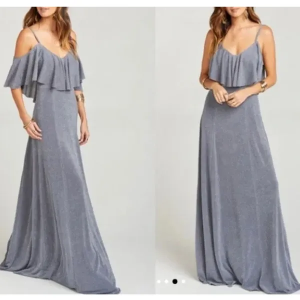 NWT Show‎ Me Your Mumu Renee Ruffle Maxi Dress in Dancing Queen Shine Smoke - Image 2