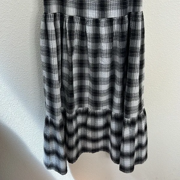 BB Dakota by Steve Madden Black and White Plaid Maxi Dress, M - Image 5