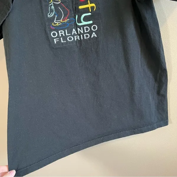 ✨ Disney‎ Black Embroidered Goofy Orlando Florida Shirt Large - Image 7