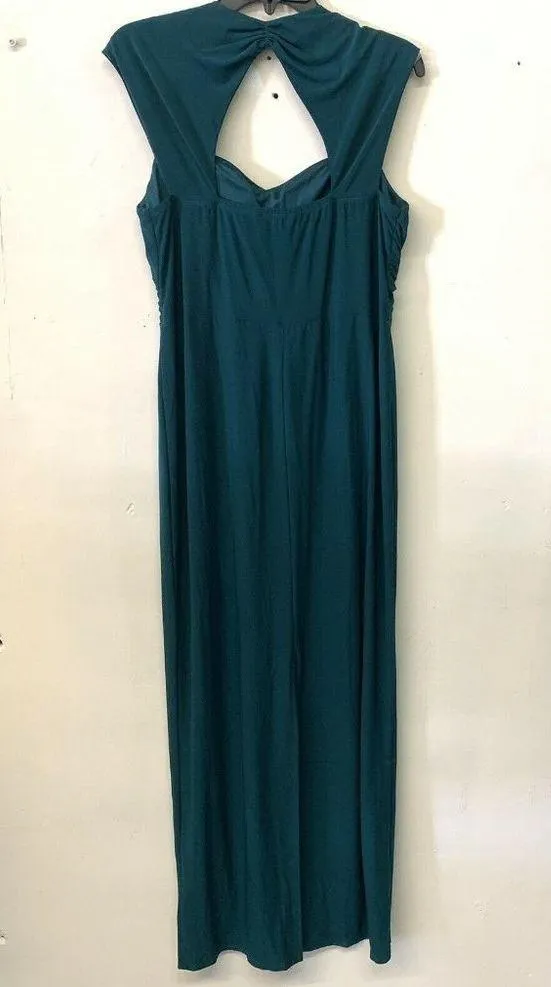 S.L. Fashions Teal Sweetheart Neck Wedding Maxi Evening Stretch Dress - Image 3