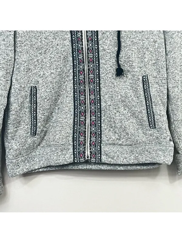 American Eagle Outfitters Women’s Gray Zipped Hoodie Sweatshirt Jacket Sz L - Image 4