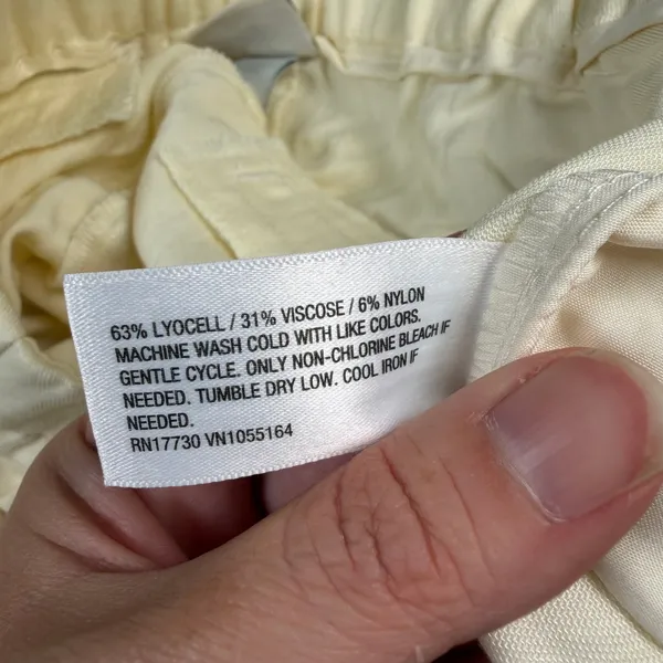 A New Day Pants Women's Size 4 Cream Wide Leg Elastic Waist in Back NWT - Image 3