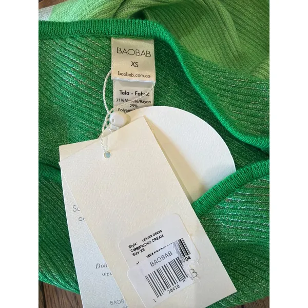 Baobab Leaves Knit One Shoulder Maxi Dress Pistachio Cream Womens Size XS - Image 11