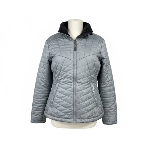 Columbia women's jacket with Omni-Heat thermal comfort Gray/Black Sz L - Image 2