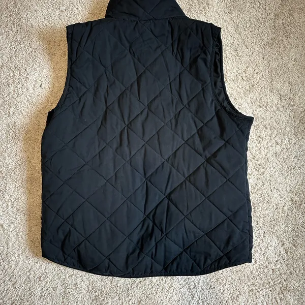 Black Quilted Vest with Gold Accents - Image 2