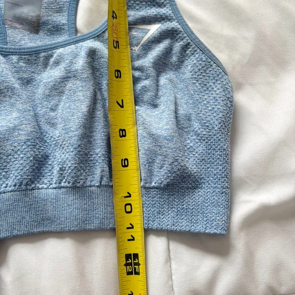 Gymshark Vital Seamless Sports‎ Bra Light Blue Racerback Activewear Gym Training - Image 3
