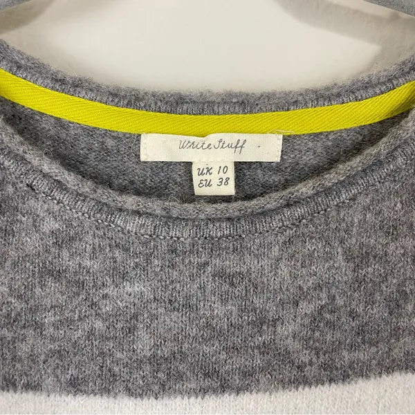 White Stuff Striped‎ Crewneck Alpaca Wool Blend Sweater Size 6 - Image 3