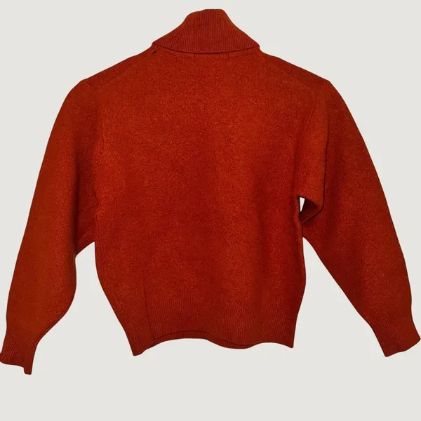 32 | Vintage Wanla Pure New Wool Turtleneck Sweater Burnt Orange Womens M‎ - Image 2