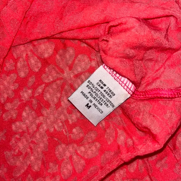 Women’s Y2k Thin Floral Hot Pink Lace Trim Sheer Babydoll Tank Top Sz M - Image 3