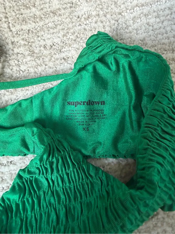 superdown Olivia Smocked Bikini Set - Emerald Green - Image 5